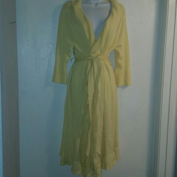 Luxurious Lemon colored ruffled long Sweater