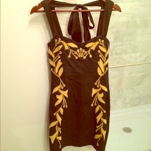 Free People Anthropologie floral embroidered dress