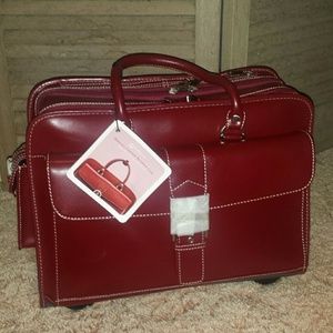 Wheeled Leather Buisness Case