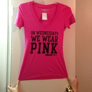 A pink "Mean Girls" shirt.