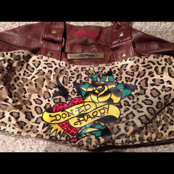 Authentic cheetah Ed hardy bag - Picture 2 of 4