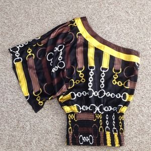 bebe silk one shoulder top