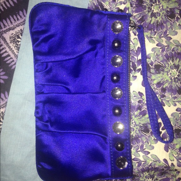 Express satin jeweled clutch/wristlette