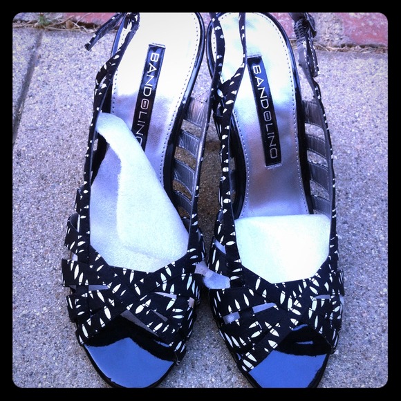 cute black peep toe strappy sling back heels