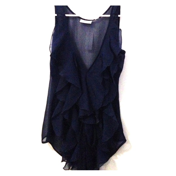 Sheer navy blue top