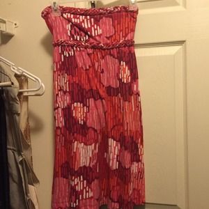 Pink/red strapless summer/spring dress