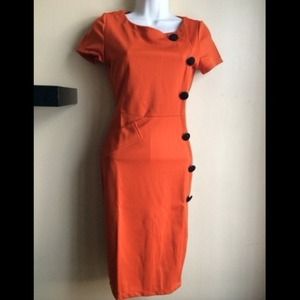 Nwt orange button dress.