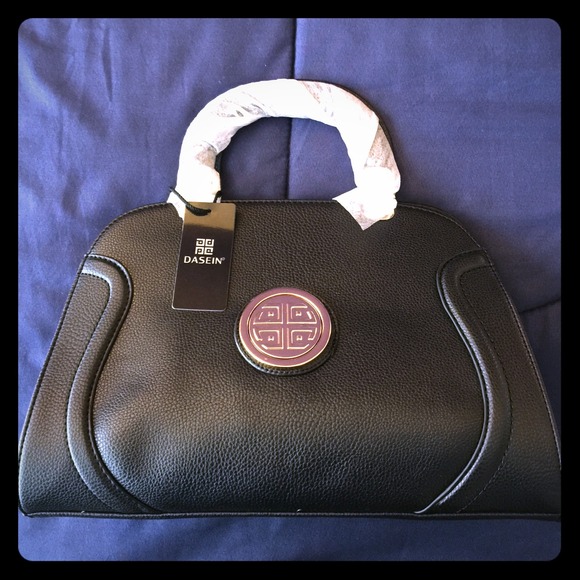 Dasein sophisticated black Faux Leather Handbag