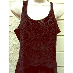 Brandy floral velvet top