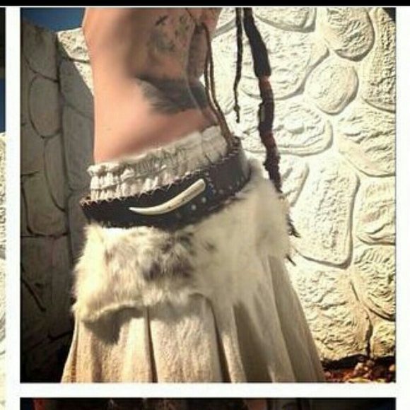 Rabbit Fur skirt wrap/belt