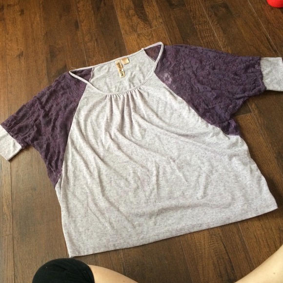Purple and white top