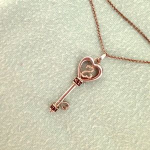 Open heart key necklace