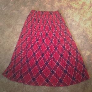 Vintage fiery plaid skirt