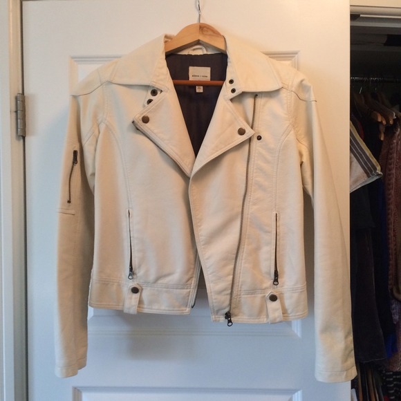 silence + noise off-white leather jacket