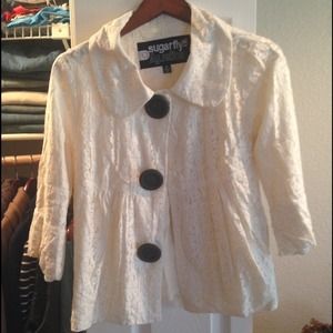 Lace half sleeve jacket