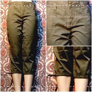 Calvin Klein olive cropped cotton pants