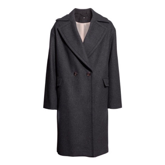 ISO: H&M Wool Blend Coat in Dark Gray Melange Sz 2