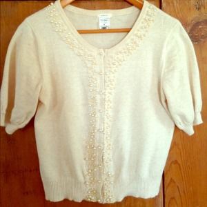 Pearl-Detailed Cardigan
