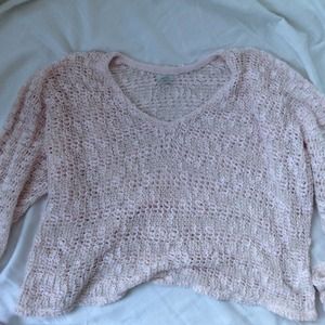 pink net sweater
