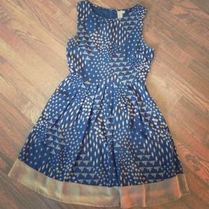 Navy and brown dress