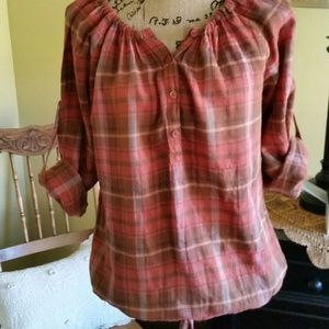 ¥¥SOLD ¥¥¥¥ Moda International plaid button up.