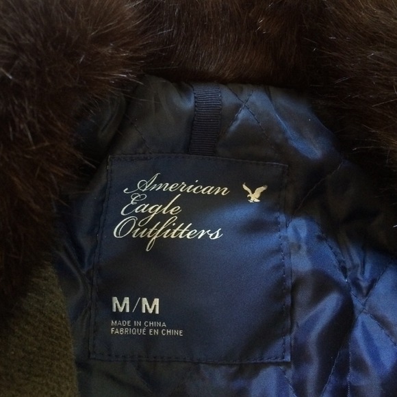 Green and faux fur winter coat - Picture 2 of 3