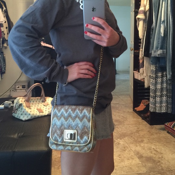 Cross body small glitzy glam bag!