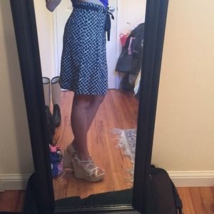 Black and white business causal skirt