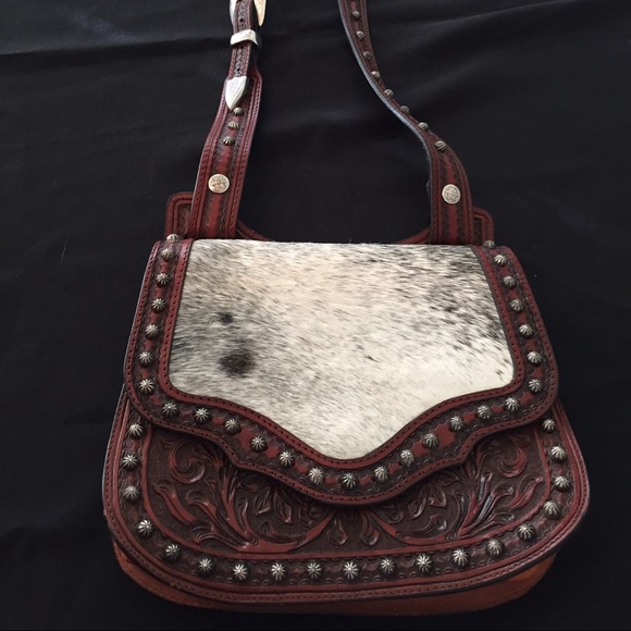 Appaloosa Hand Carved Leather Handbag