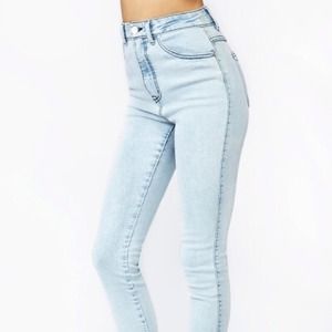 NASTY GAL High Waist Denim Skinny Jeans
