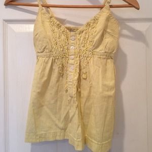 White yellow striped baby doll top