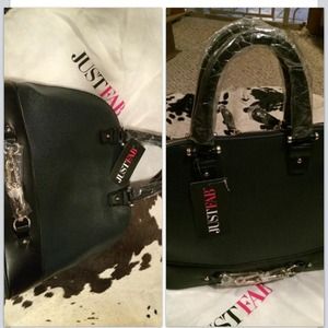 NEW JustFab dk navy doctors purse/tote with case.