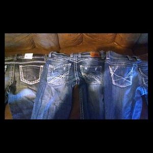 3 pair of Buckle Jeans