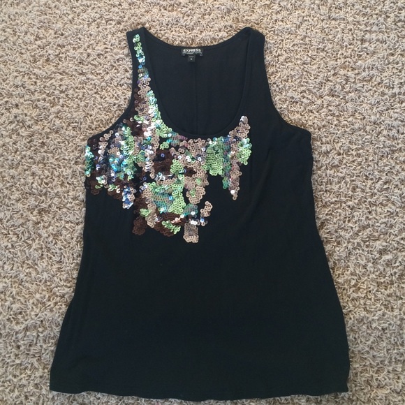 Express Sequin Flowy Top