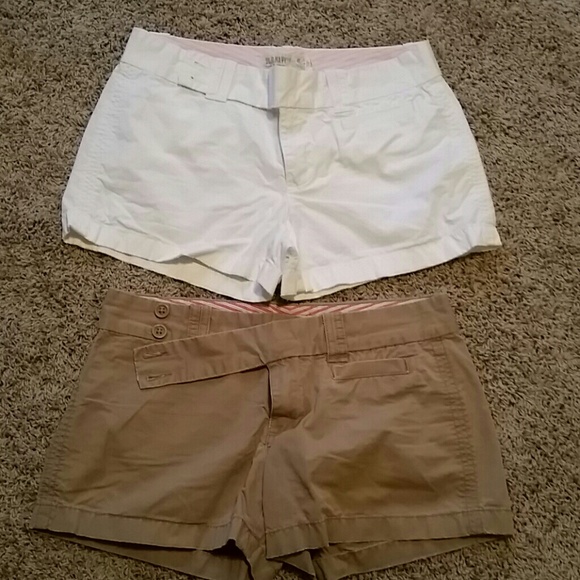 Khaki and white shorts
