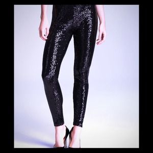 Black sequined leggings
