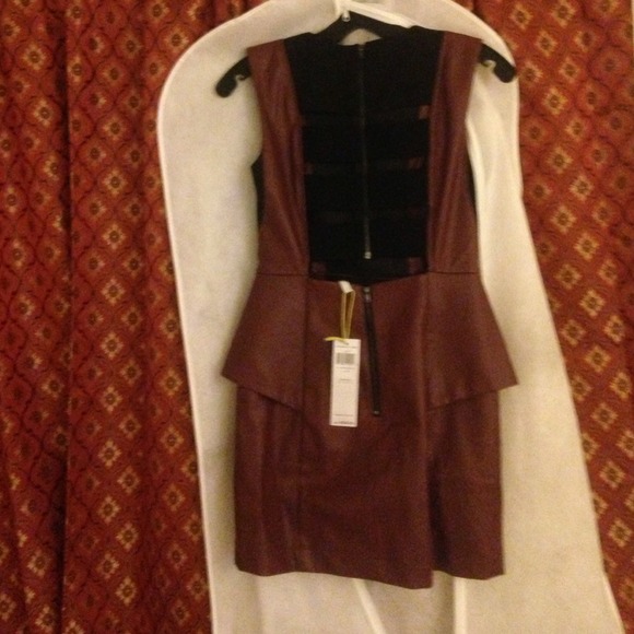 BCBG Generation Maroon Leather Dress - Picture 3 of 4