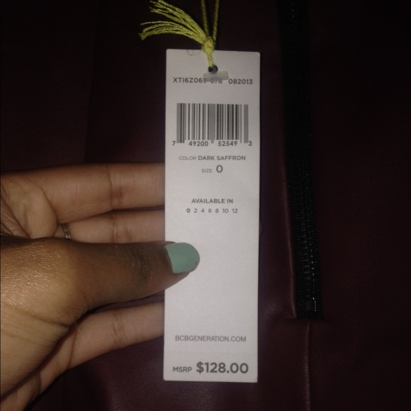 BCBG Generation Maroon Leather Dress - Picture 4 of 4