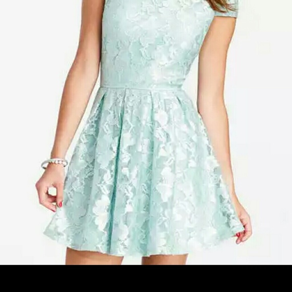 Mint Blue Lace Dress - Picture 2 of 4