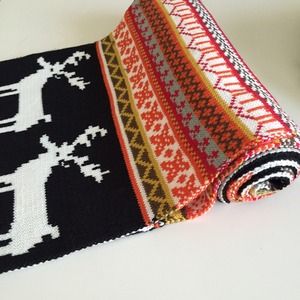 Christmas Reindeer Snowflake Scarf