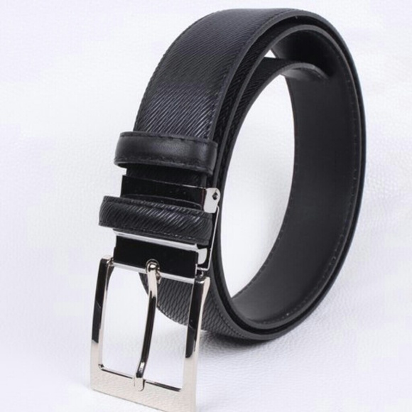 Mens Black leather Belt - Picture 1 of 1