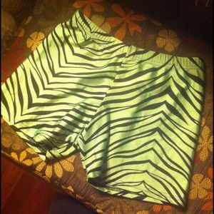 Neon green zebra print spandex
