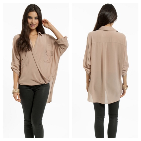 Cross Over High-Low Chiffon Top