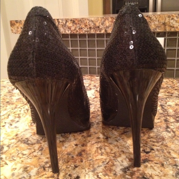 Steve Madden Peep Toe Sequin Heels - Picture 3 of 4