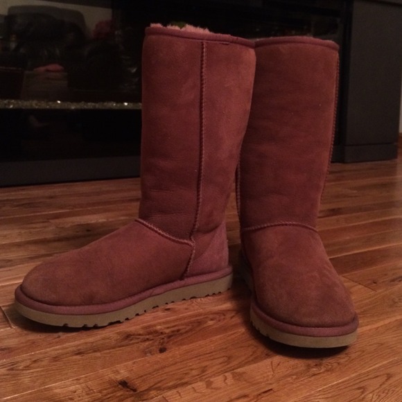 Maroon Tall UGGs