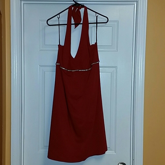 Red zippered dress