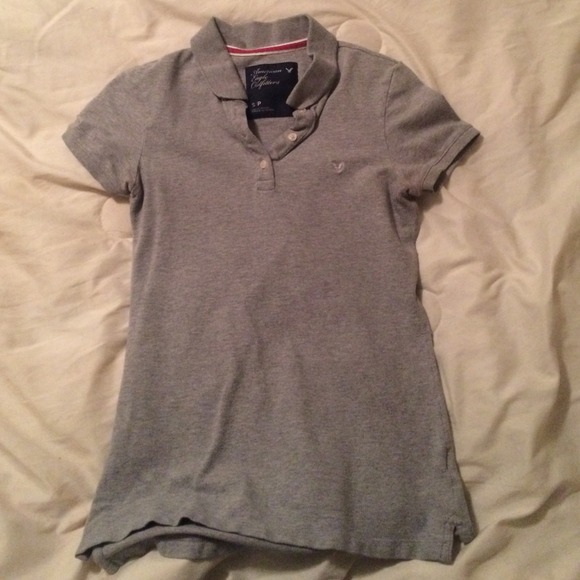 Grey American Eagle polo