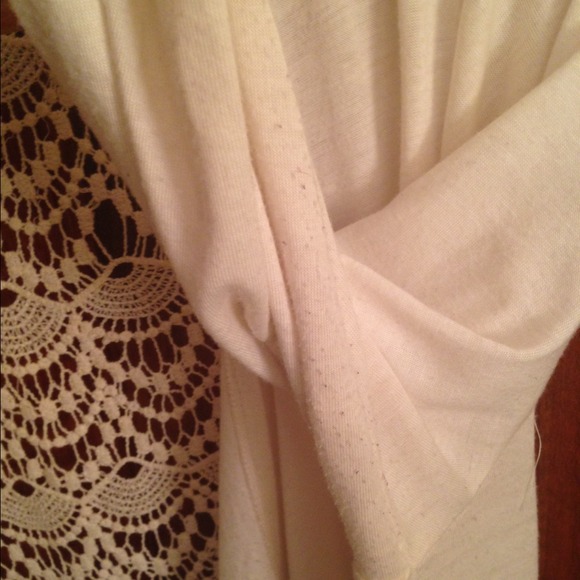 White Lace Back Cardigan - Picture 3 of 4