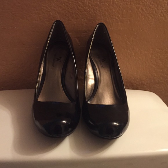 Black wedges size 8 worn once