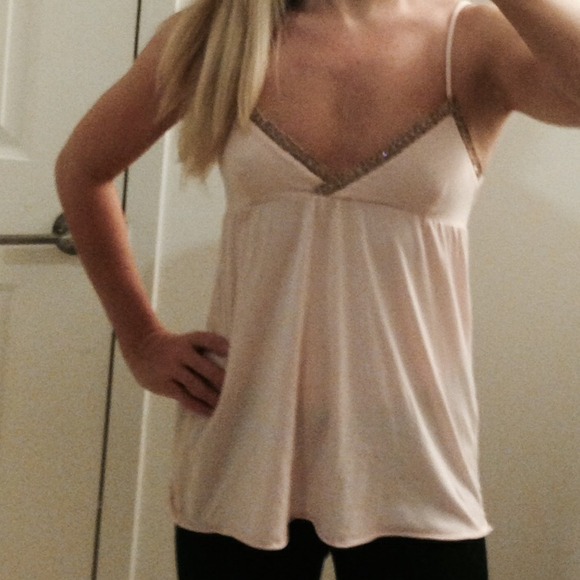 Pink baby doll tank w sequins
